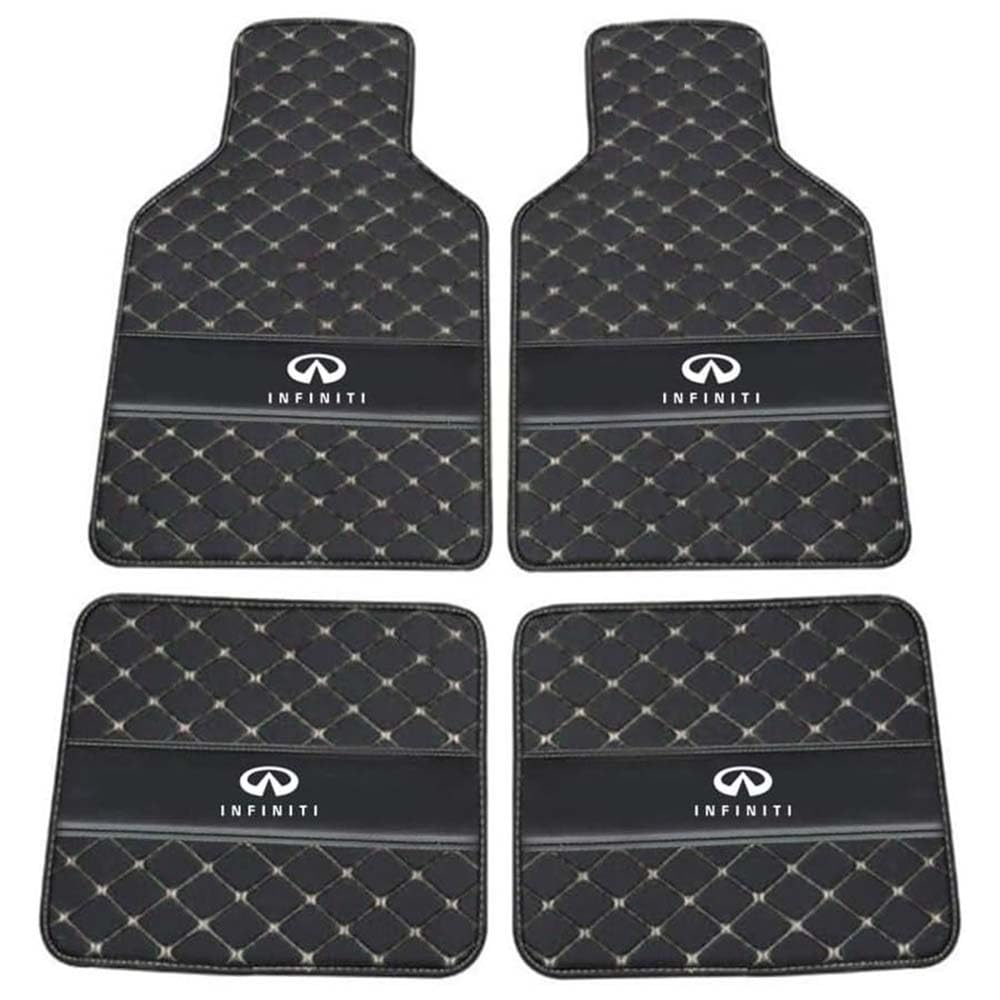 4 Stück Auto FußMatten, Für Infiniti QX80 2013-2016(7seats), Wasserdichter Kratzfester Geruchlos Langlebiges Abriebfest Bodenmatte Teppiche,A von YLCHGJC