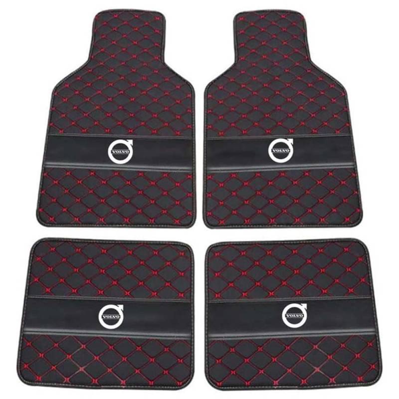 4 Stück Auto FußMatten, Für Volvo XC90 7seats 2010-2014, Wasserdichter Kratzfester Geruchlos Langlebiges Abriebfest Bodenmatte Teppiche,C von YLCHGJC