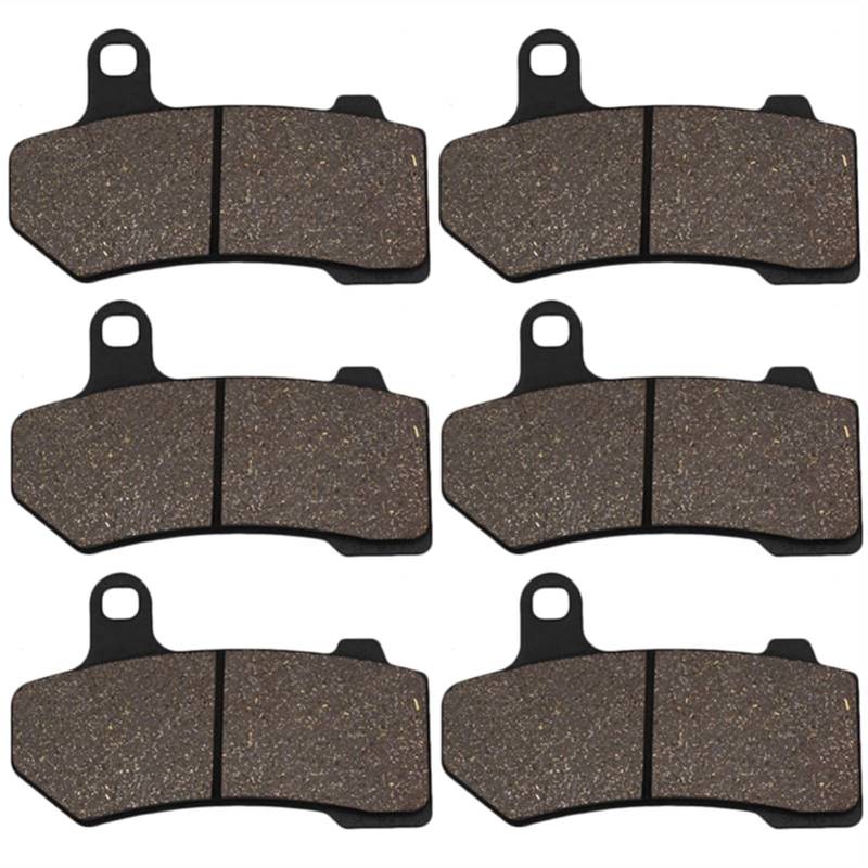 YLHMG Motorrad-Bremsbeläge vorne und hinten, for Harley Davidson, FLHT Electra Glide Standard 2008-2010 FLHTC Electra Glide Classic 2008-2012 Fahrrad-Hinterradbremsbeläge(3pairs) von YLHMG