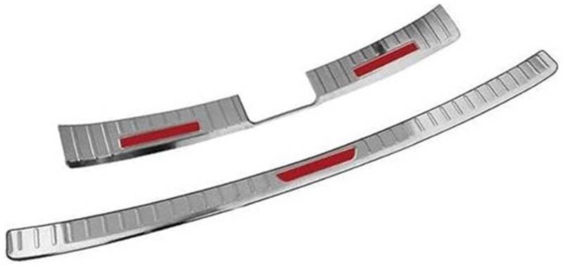 YLHMG for Toyota, for Corolla, for Cross XG10 2021-2023 Hinten Stamm Stoßstange Schutz Fuß Platte Tür Sill Schutz Pedale Abdeckung Stoßstangenschutzleiste(Black 2pcs Silver Red) von YLHMG