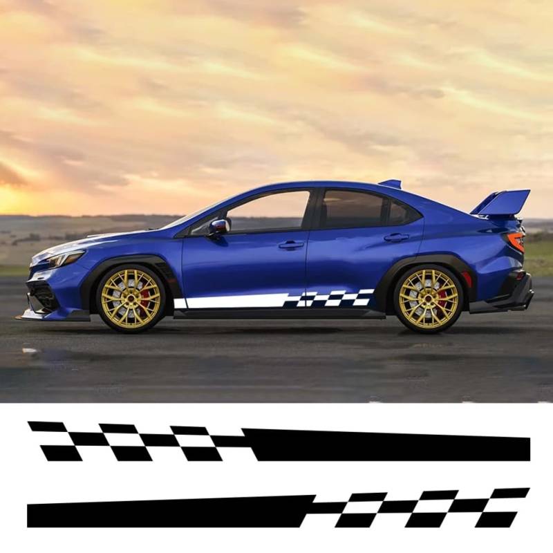 2 Stücke Auto Seitentür Schürze Aufkleber, für Subaru Impreza WRX STi 22B 1998 1992 JDM Racing Style Vinyl Film Aufkleber Auto Zubehör von YLIAUN