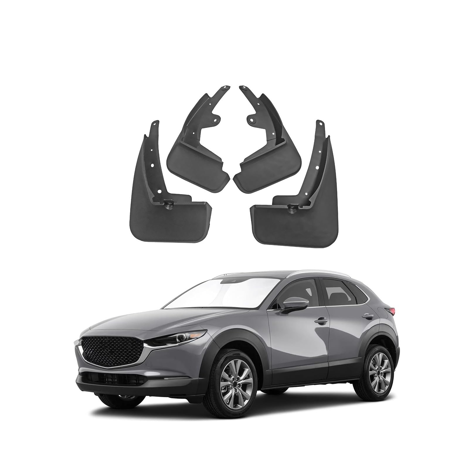 Auto Schmutzfänger Kotflugel für CX-30/CX30 2019-2025 Custom Vordere Hintere Spritzschutz Gümmi Kotflügelschutz Radabdeckungen Mud Guard Flaps,Senden 1 Autowaschtuch von YLOXFW