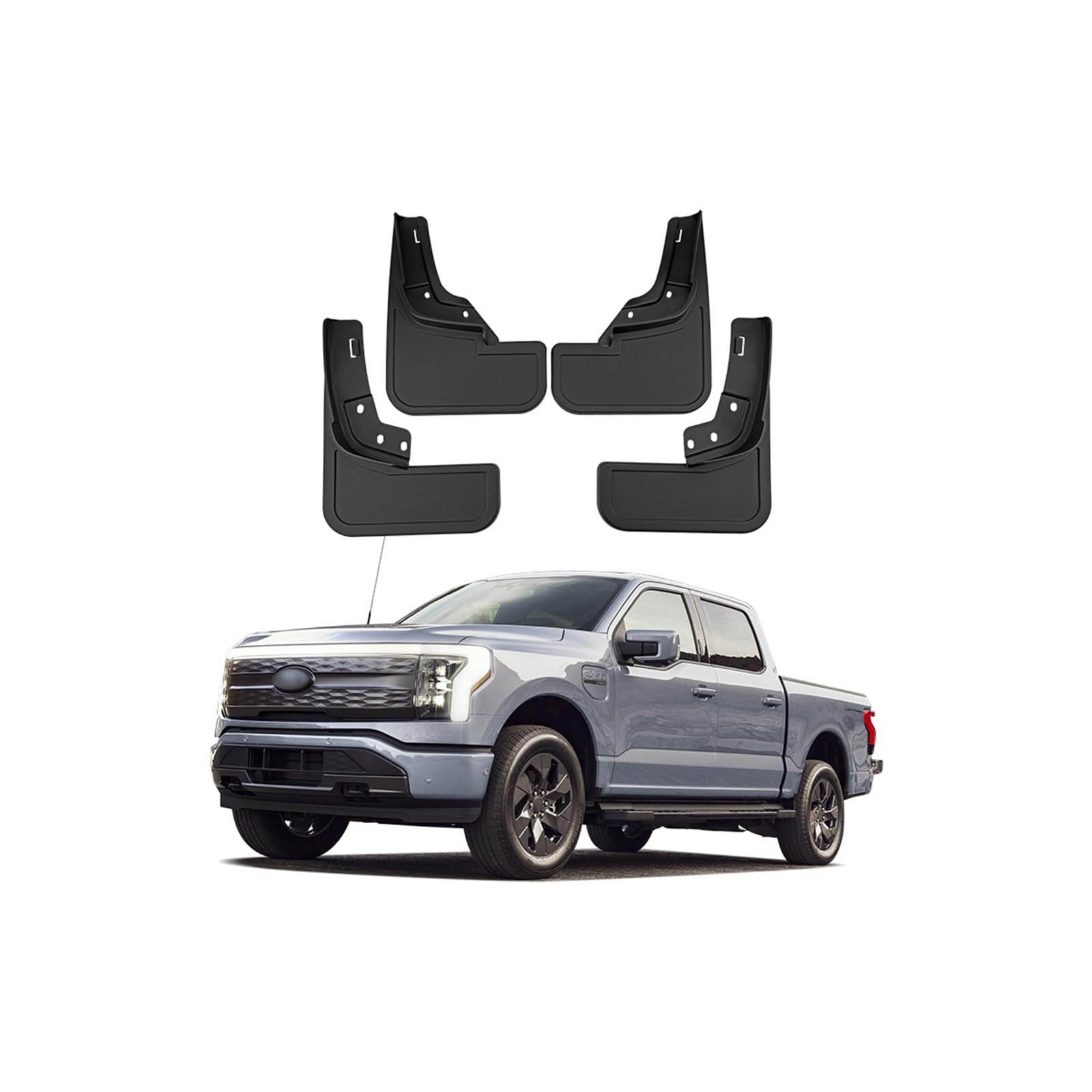 Auto Schmutzfänger Kotflugel für F-150 Lightning 2021-2024 Custom Vordere Hintere Spritzschutz Gümmi Kotflügelschutz Radabdeckungen Mud Guard Flaps,Senden 1 Autowaschtuch von YLOXFW