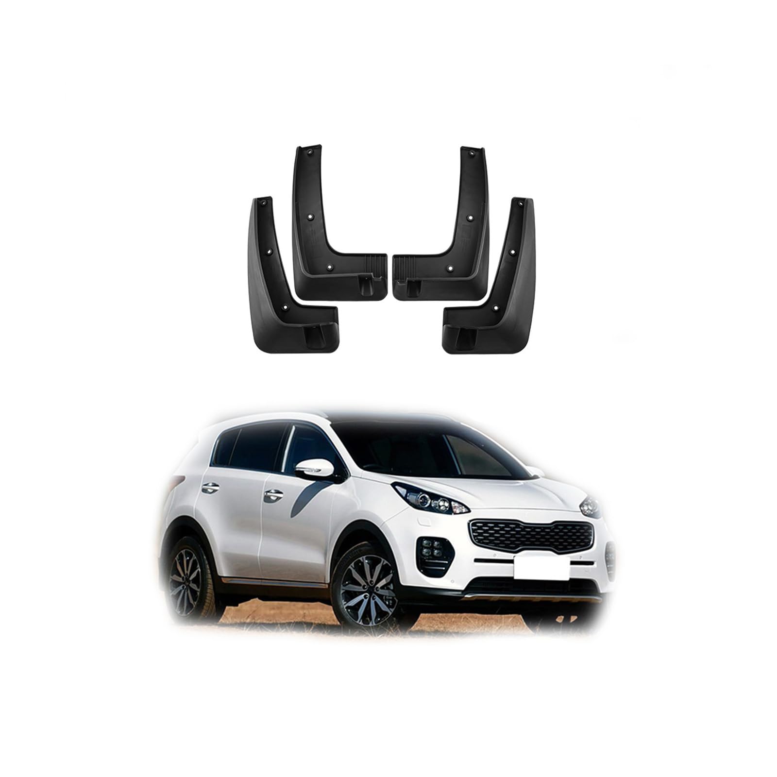 Auto Schmutzfänger Kotflugel für KX5 Sportage 2016-2021 Custom Vordere Hintere Spritzschutz Gümmi Kotflügelschutz Radabdeckungen Mud Guard Flaps,Senden 1 Autowaschtuch von YLOXFW