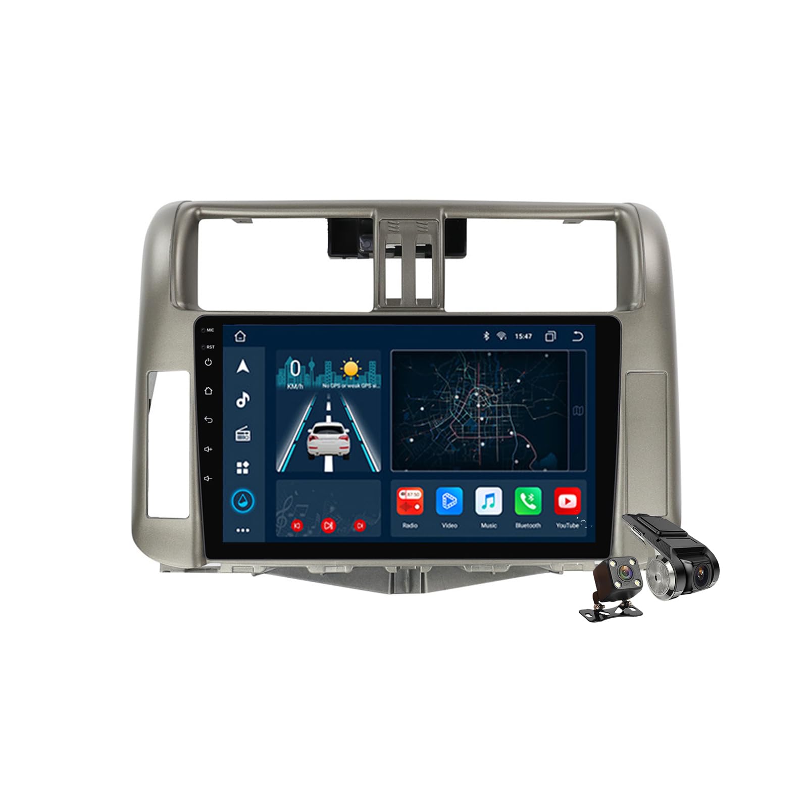 M300s,Android 14.0 Autoradio Stereo Navi mit 4G 5G WIFI DSP Carplay für Prado 150 2009-2013 Sat GPS Navigation 9 zoll MP5 Multimedia Video Player FM BT Receiver von YLOXFW