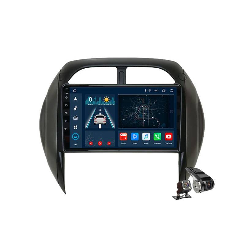 M300s,Android 14.0 Autoradio Stereo Navi mit 4G 5G WIFI DSP Carplay für RAV4 2001-2006 Sat GPS Navigation 9 zoll MP5 Multimedia Video Player FM BT Receiver von YLOXFW