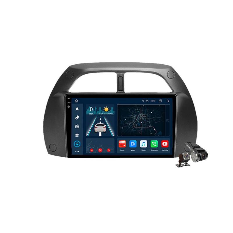 M300s,Android 14.0 Autoradio Stereo Navi mit 4G 5G WIFI DSP Carplay für RAV4 2001-2006 Sat GPS Navigation 9 zoll MP5 Multimedia Video Player FM BT Receiver von YLOXFW