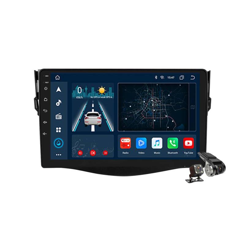 M300s,Android 14.0 Autoradio Stereo Navi mit 4G 5G WIFI DSP Carplay für RAV4 2005-2012 Sat GPS Navigation 9 zoll MP5 Multimedia Video Player FM BT Receiver von YLOXFW