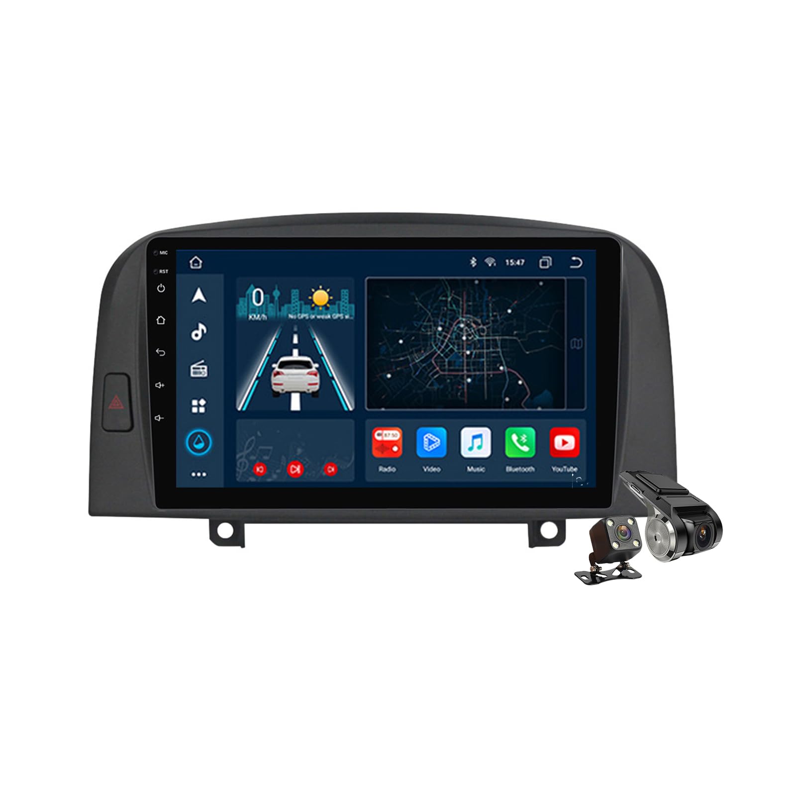 M300s,Android 14.0 Autoradio Stereo Navi mit 4G 5G WIFI DSP Carplay für Sonata NF 2004-2008 Sat GPS Navigation 9 zoll MP5 Multimedia Video Player FM BT Receiver von YLOXFW