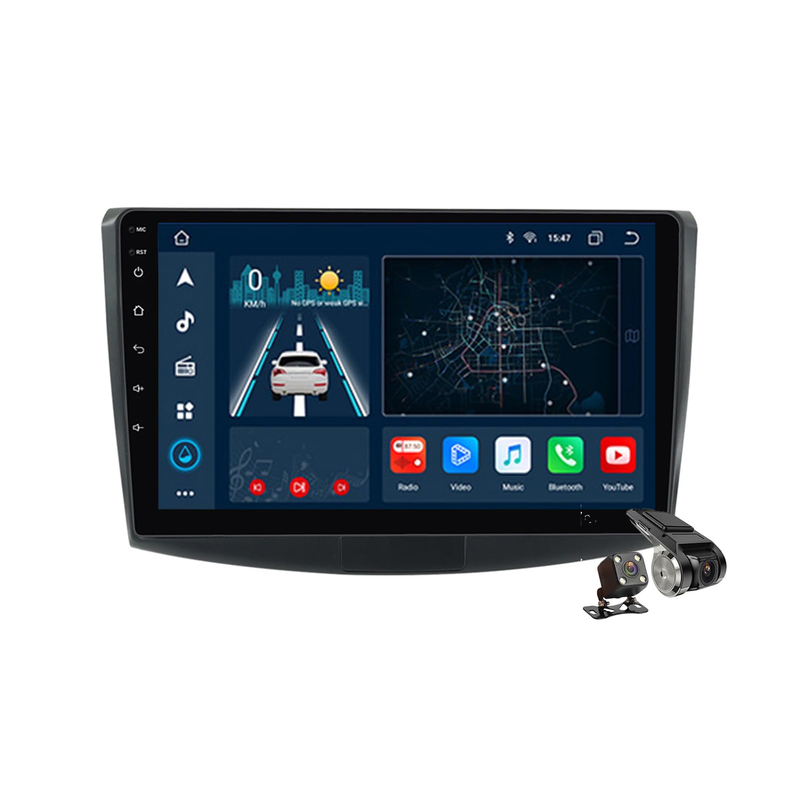 Schwarz,M300S,Android 14.0 Autoradio Stereo Navi mit 4G 5G WIFI DSP Carplay für Passat B7/CC 2010-2015 Sat GPS Navigation 10.1 zoll MP5 Multimedia Video Player FM BT Receiver von YLOXFW