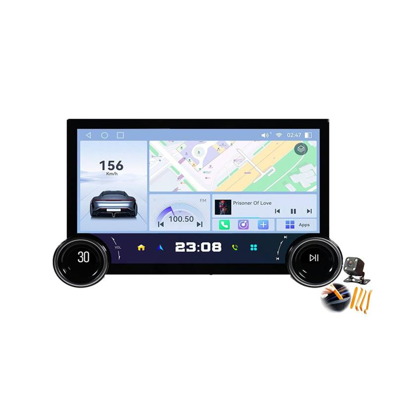 YLOXFW 8core 4+64gb, Autoradio Stereo Android 14.0 Navi für P-eugeot 407 2004-2011 Sat GPS Navigation 11,8 Zoll 2K Cartablet DVD Multimedia Player FM BT Receiver mit Carplay 4G 5G WiFi DSP SWC von YLOXFW