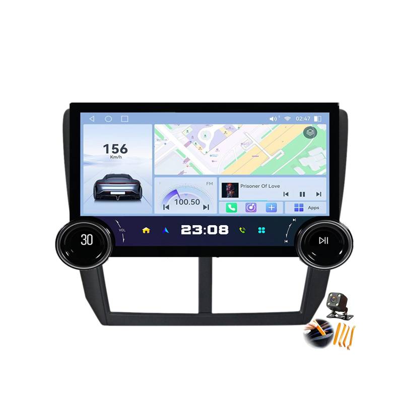 YLOXFW 8core 8+256gb, Autoradio Stereo Android 14.0 Navi für S-ubaru Forester 3 2007-2012 Sat GPS Navigation 11,8 Zoll 2K Cartablet DVD Multimedia Player FM BT Receiver mit Carplay 4G 5G WiFi DSP SWC von YLOXFW