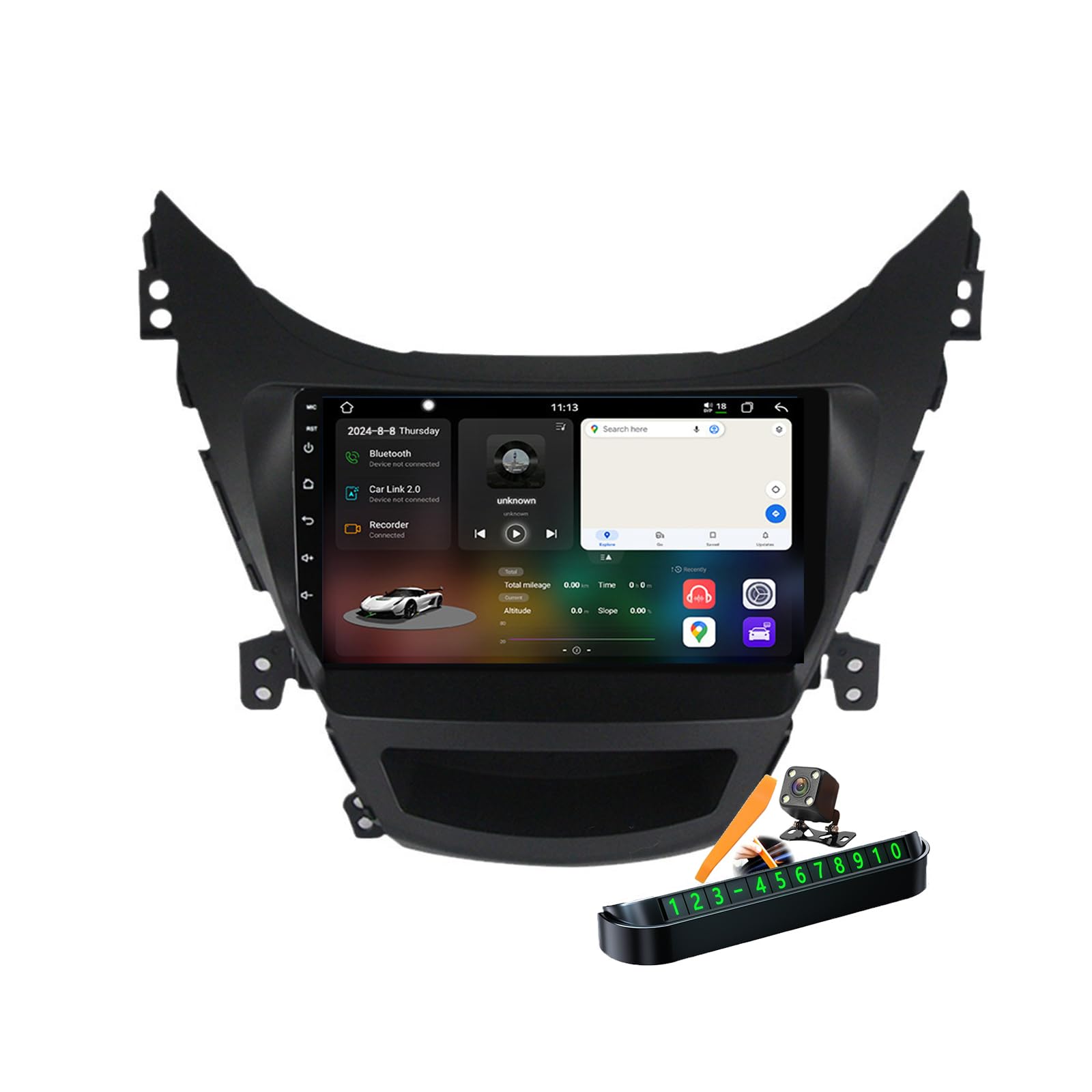 YLOXFW B,M6 Pro Plus 1, Autoradio Android 14.0 Navi 2 DIN Stereo für Elantra Avante 2011-2016 Sat GPS Navigation 9 Zoll Cartablet DVD Multimedia Player FM BT Receiver mit Carplay 4G 5G WiFi DSP SWC von YLOXFW