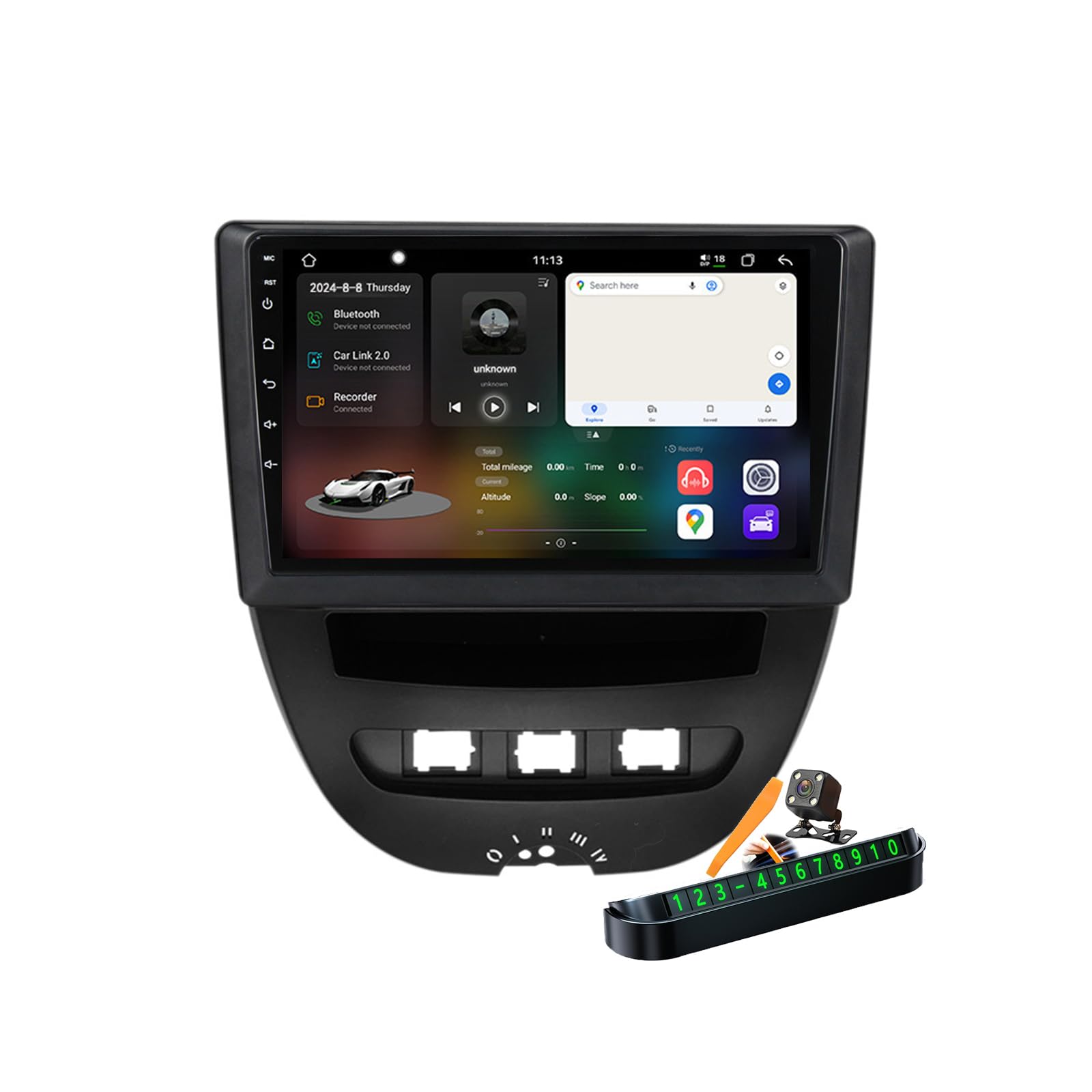 YLOXFW M6 pro Plus 1, Autoradio Android 14.0 Navi 2 DIN Stereo für 107/Aygo/C1 2004-2015 Sat GPS Navigation 9 Zoll Cartablet DVD Multimedia Player FM BT Receiver mit Carplay 4G 5G WiFi DSP SWC von YLOXFW