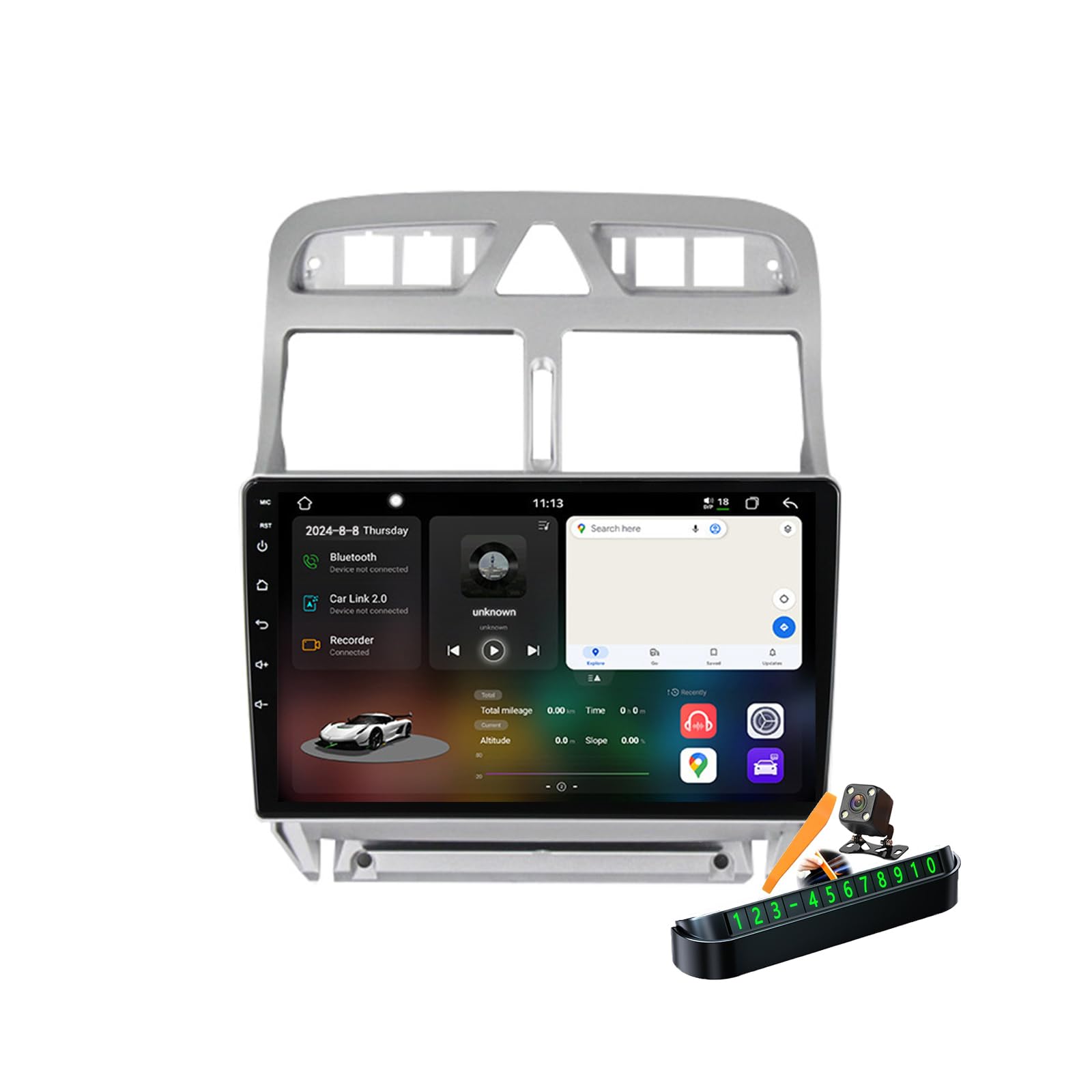 YLOXFW M6 pro Plus 1, Autoradio Android 14.0 Navi 2 DIN Stereo für 307 2004-2013 Sat GPS Navigation 9 Zoll Cartablet DVD Multimedia Player FM BT Receiver mit Carplay 4G 5G WiFi DSP SWC von YLOXFW