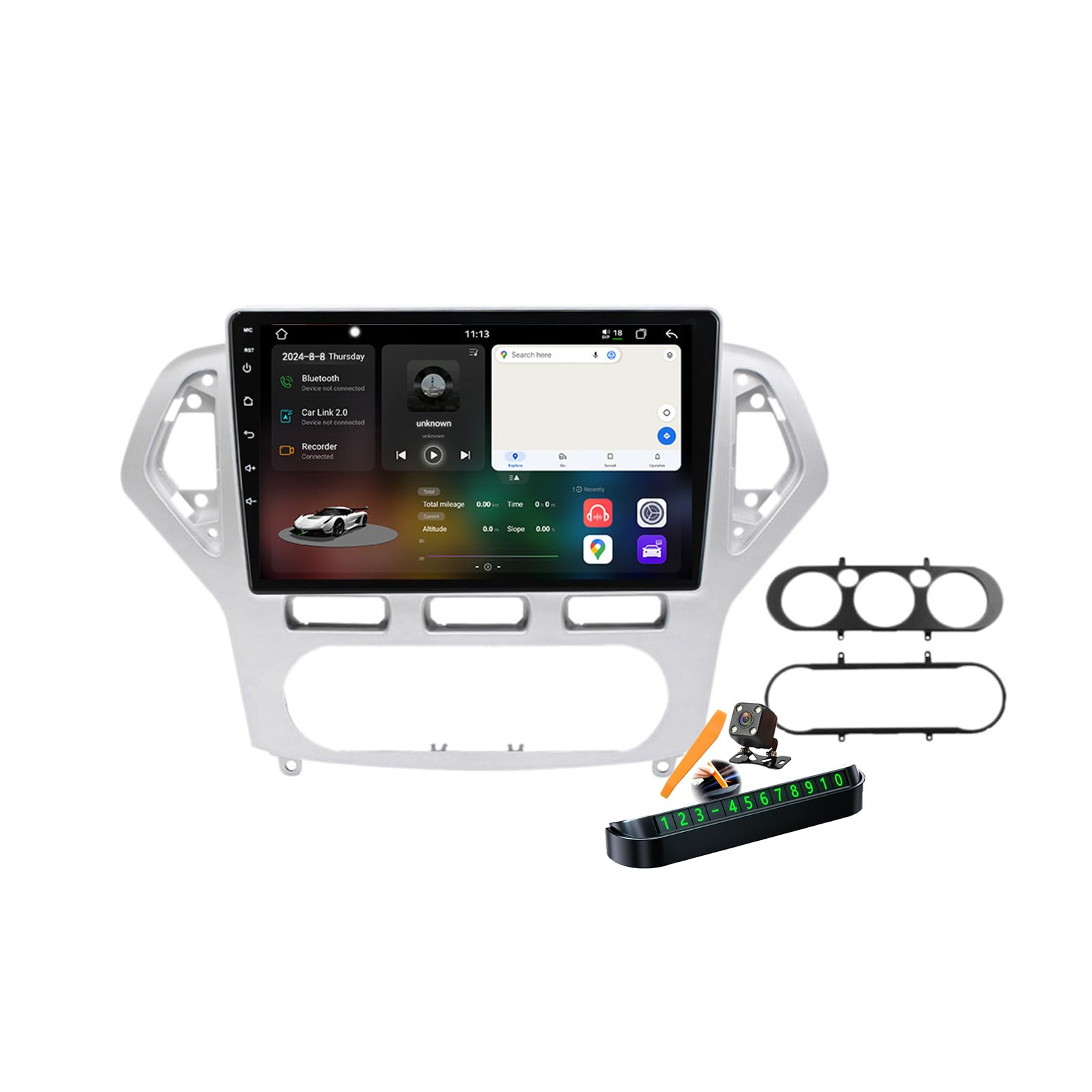 YLOXFW M6 pro Plus 1, Autoradio Android 14.0 Navi 2 DIN Stereo für Mondeo 2006-2012 Sat GPS Navigation 9 Zoll Cartablet DVD Multimedia Player FM BT Receiver mit Carplay 4G 5G WiFi DSP SWC von YLOXFW