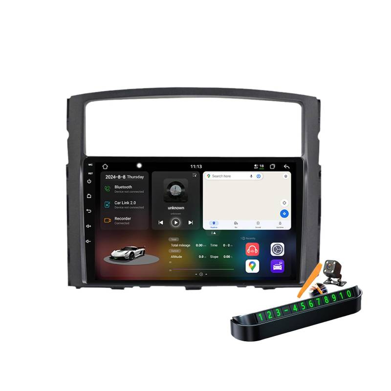 YLOXFW M6 pro Plus 1, Autoradio Android 14.0 Navi 2 DIN Stereo für Pajero 2006-2014 Sat GPS Navigation 9 Zoll Cartablet DVD Multimedia Player FM BT Receiver mit Carplay 4G 5G WiFi DSP SWC von YLOXFW