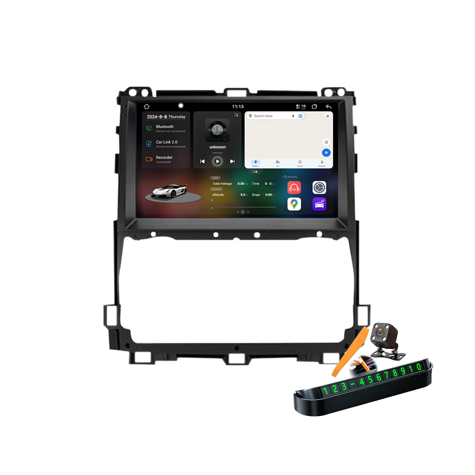 YLOXFW M6 pro Plus 1, Autoradio Android 14.0 Navi 2 DIN Stereo für Prado 2002-2009 Sat GPS Navigation 9 Zoll Cartablet DVD Multimedia Player FM BT Receiver mit Carplay 4G 5G WiFi DSP SWC von YLOXFW