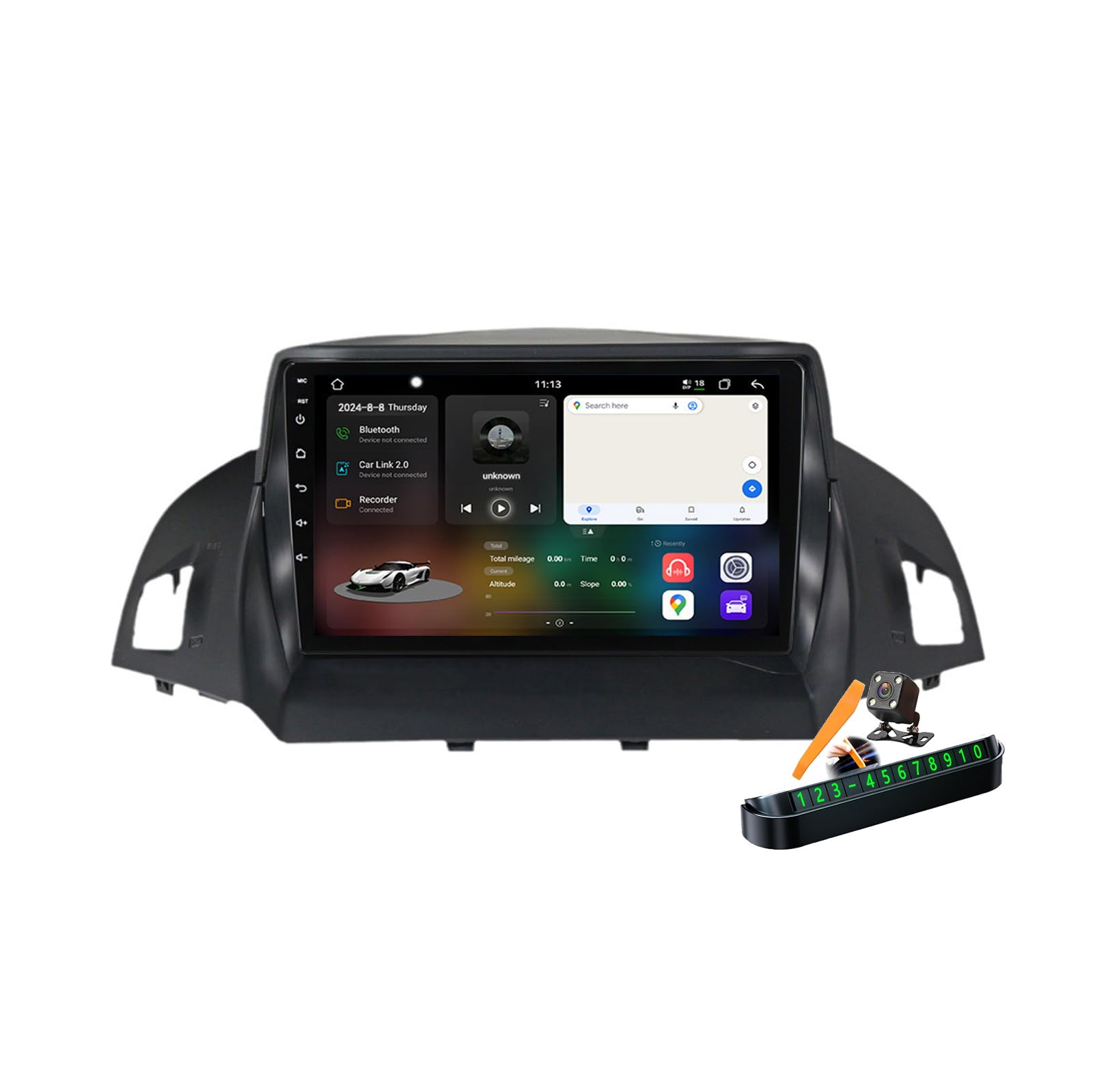 YLOXFW M6 pro Plus 2, Autoradio Android 14.0 Navi 2 DIN Stereo für Kuga Ecosport 2012-2019 Sat GPS Navigation 9 Zoll Cartablet DVD Multimedia Player FM BT Receiver mit Carplay 4G 5G WiFi DSP SWC von YLOXFW