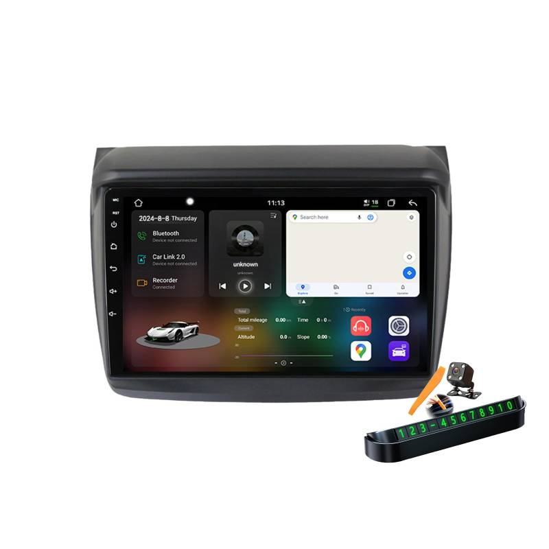 YLOXFW M6 pro Plus 2, Autoradio Android 14.0 Navi 2 DIN Stereo für L200 Triton 2006-2016 Sat GPS Navigation 9 Zoll Cartablet DVD Multimedia Player FM BT Receiver mit Carplay 4G 5G WiFi DSP SWC von YLOXFW