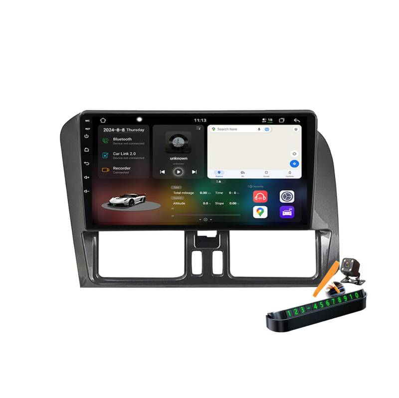 YLOXFW M6 pro Plus 2, Autoradio Android 14.0 Navi 2 DIN Stereo für XC60 2008-2017 Sat GPS Navigation 9 Zoll Cartablet DVD Multimedia Player FM BT Receiver mit Carplay 4G 5G WiFi DSP SWC von YLOXFW