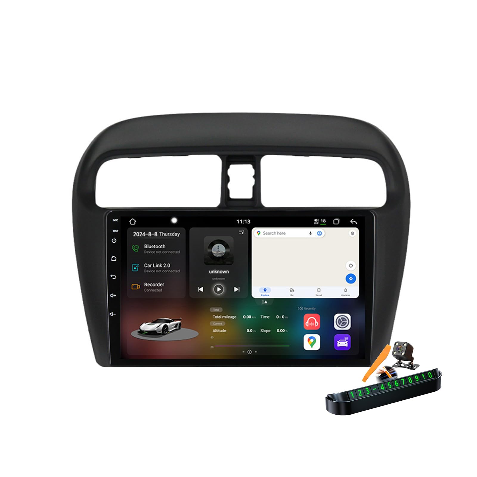 YLOXFW M6 pro plus3, Autoradio Android 14.0 Navi 2 DIN Stereo für Mirage Attrage 2012-2018 Sat GPS Navigation 9 Zoll Cartablet DVD Multimedia Player FM BT Receiver mit Carplay 4G 5G WiFi DSP SWC von YLOXFW