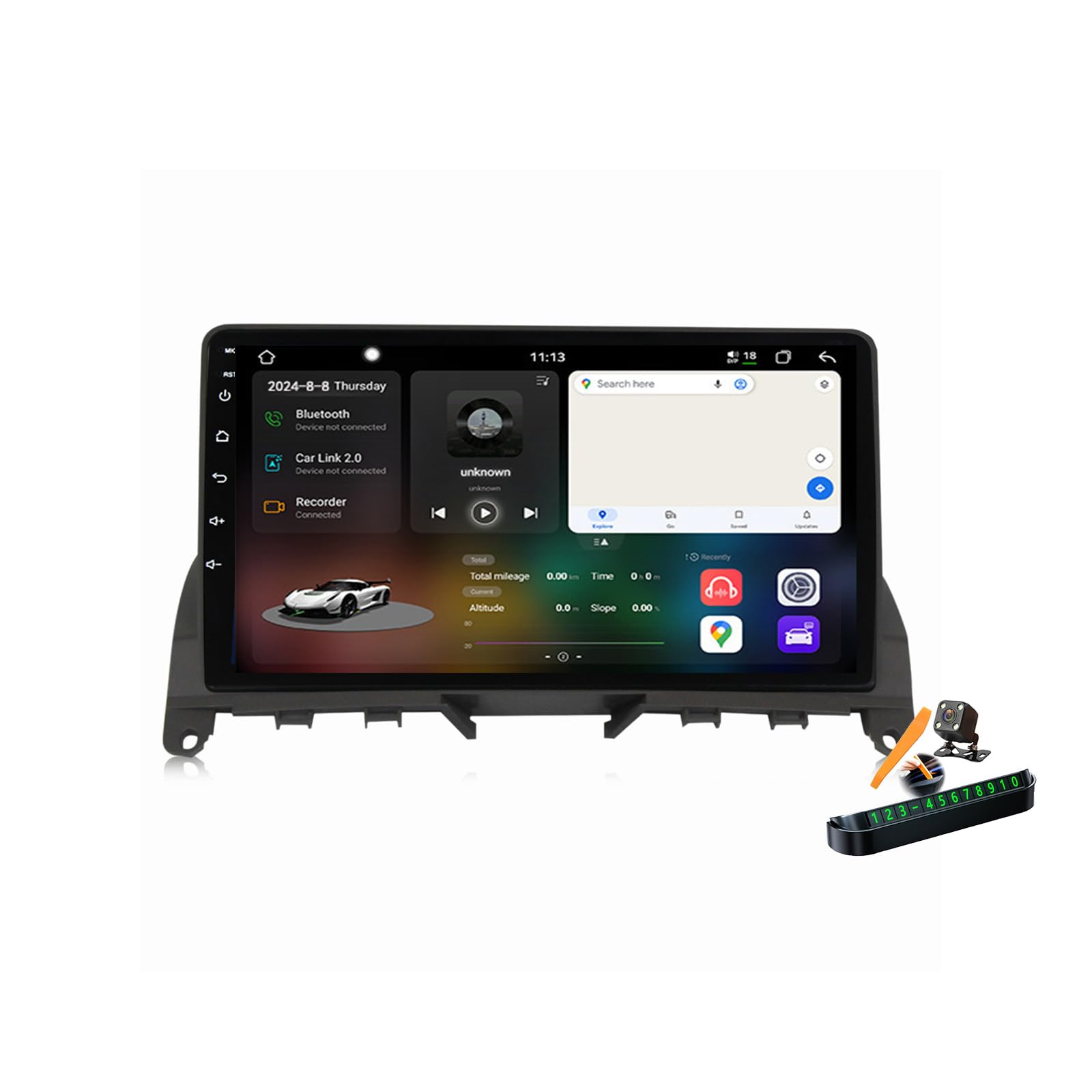 YLOXFW M6 pro1, Autoradio Android 14.0 Navi 2 DIN Stereo für B-ENZ C-Class 3 W204 S204 2006-2011 Sat GPS Navigation 9 Zoll Cartablet DVD Multimedia Player FM BT mit Carplay 4G 5G WiFi DSP SWC von YLOXFW