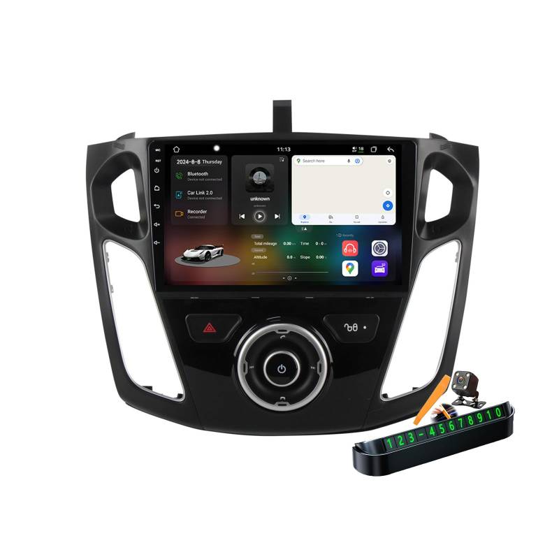 YLOXFW M6 pro1, Autoradio Android 14.0 Navi 2 DIN Stereo für Focus 2012-2018 Sat GPS Navigation 9 Zoll Cartablet DVD Multimedia Player FM BT Receiver mit Carplay 4G 5G WiFi DSP SWC von YLOXFW