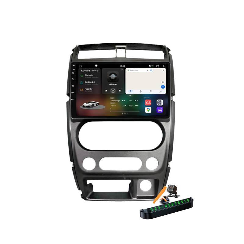 YLOXFW Y100s, Autoradio Android 14.0 Navi 2 DIN Stereo für Jimny 3 2005-2018 Sat GPS Navigation 9 Zoll Cartablet DVD Multimedia Player FM BT Receiver mit Carplay 4G 5G WiFi DSP SWC von YLOXFW