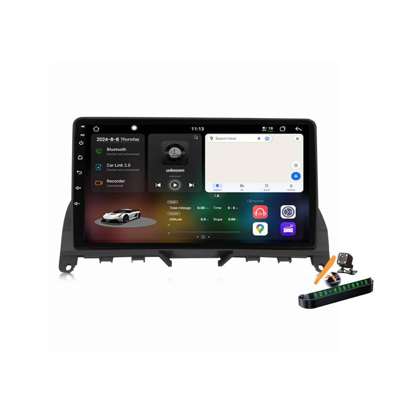 YLOXFW Y600s, Autoradio Android 14.0 Navi 2 DIN Stereo für B-ENZ C-Class 3 W204 S204 2006-2011 Sat GPS Navigation 9 Zoll Cartablet DVD Multimedia Player FM BT mit Carplay 4G 5G WiFi DSP SWC von YLOXFW