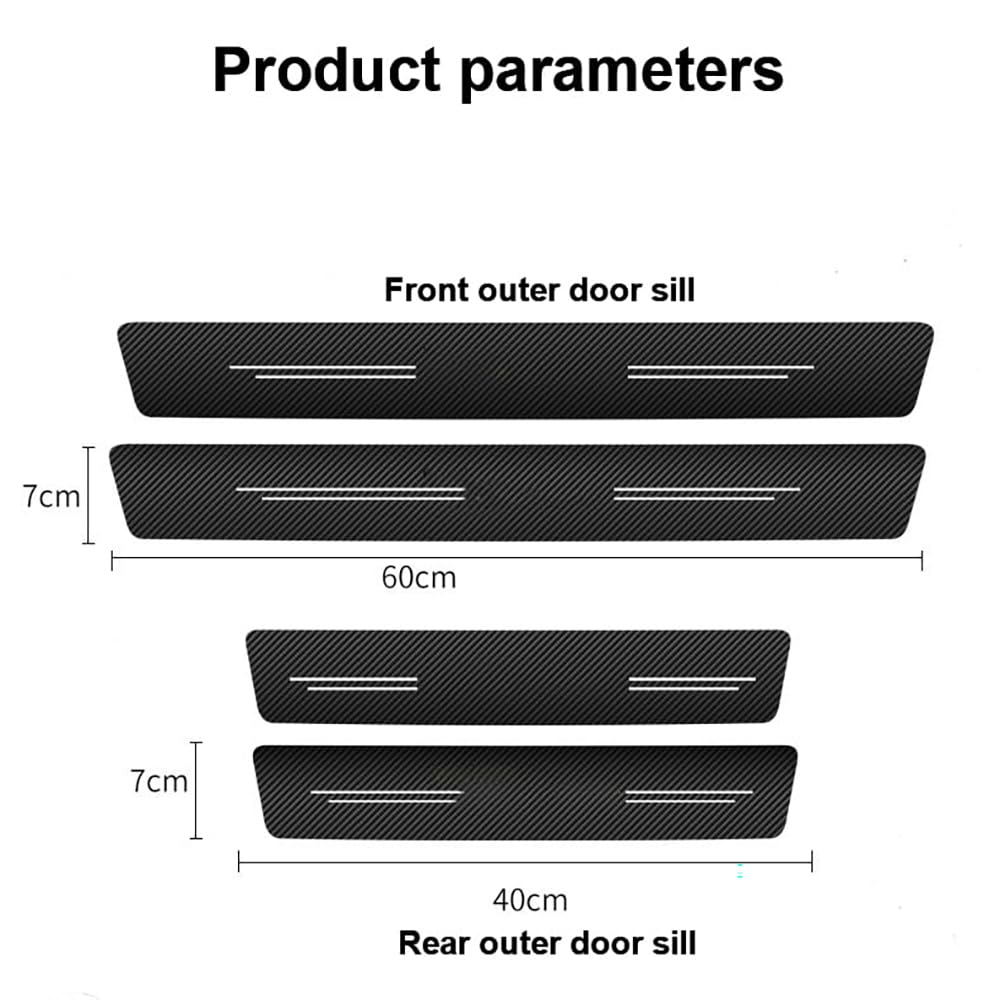 4 Stück Auto Einstiegsleisten Schutz, für Volvo XC60 XC 60 Kohlefaser Türschweller Aufkleber LackschutzfolieAnti Kratz Schutzstreifen von YLZFKGLQ