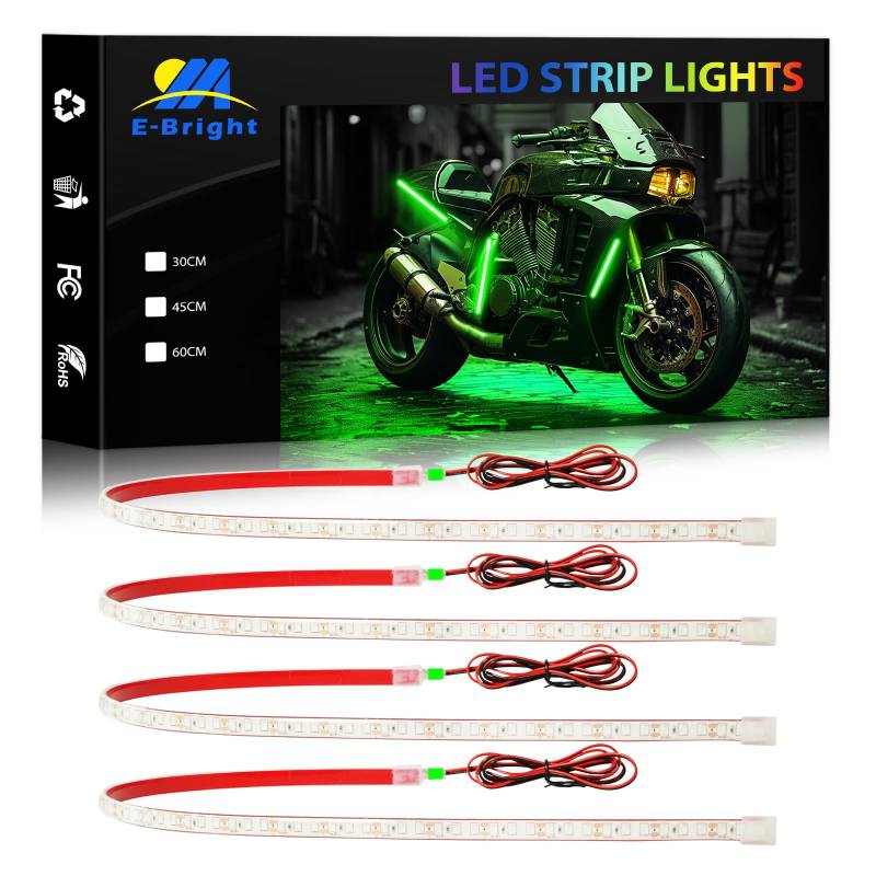 YM E-Bright Automotive LED Strip Licht kann Unterwasser Ocean LED Beleuchtung Motorrad LKW Golf Auto Indoor und Outdoor Wasserdicht IP68 24 Zoll 72SMD 12V (4 Stück) von YM E-Bright