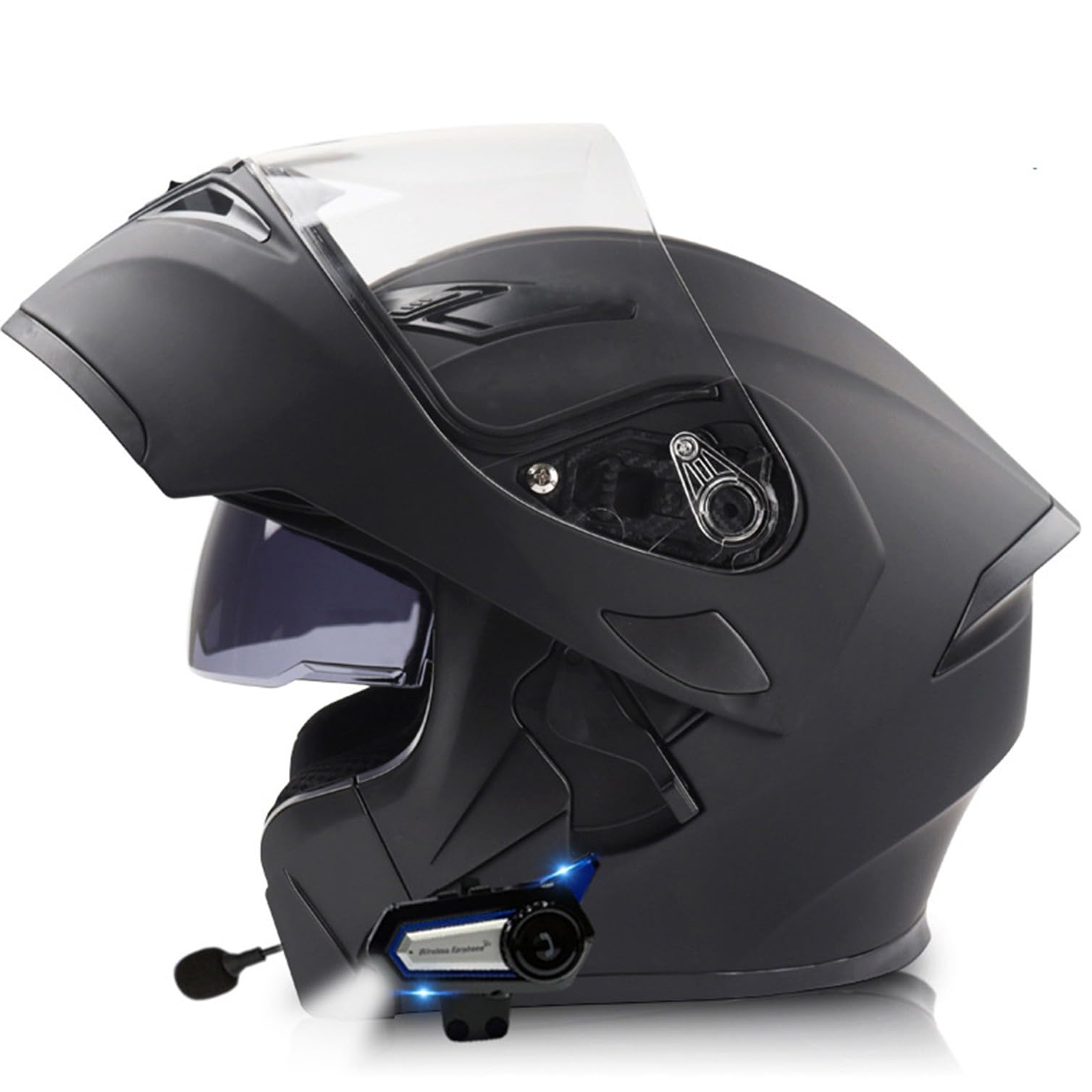 Bluetooth Klapphelm Motorradhelm ECE/DOT Zertifiziert Integralhelm, Atmungsaktiv Und Bequem Mit Doppelvisier und Mikrofon Motorradhelm Klappbar Für Herren Damen 11,3XL von YMCXZDP