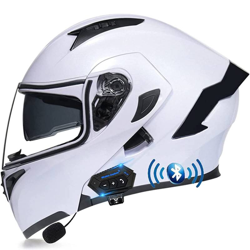 Bluetooth Motorrad Klapphelm Damen und Herren DOT/ECE Zertifiziert Motorradhelm Integralhelme Motocrosshelme mit Anti-Fog Doppelvisier Helm Motorrad mit Mikrofon für Automatische Reaktion 33,XL von YMCXZDP