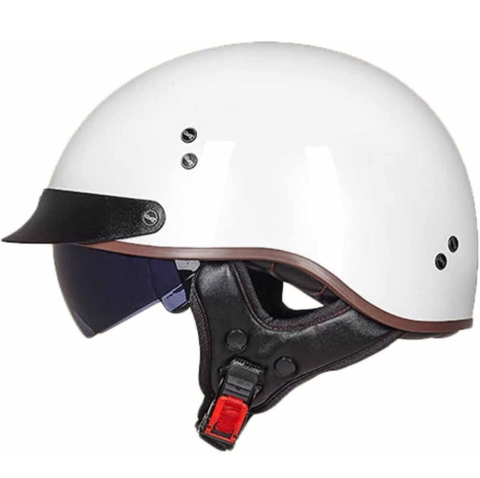 Halbhelme Motorradhelm, Halbschalenhelm Mit ECE Genehmigt Brain-Cap Halbschale Roller-Helm mit Visier Scooter-Helm Chopper Helm Moped Helm Retro für Erwachsene Herren Damen 3,M von YMCXZDP