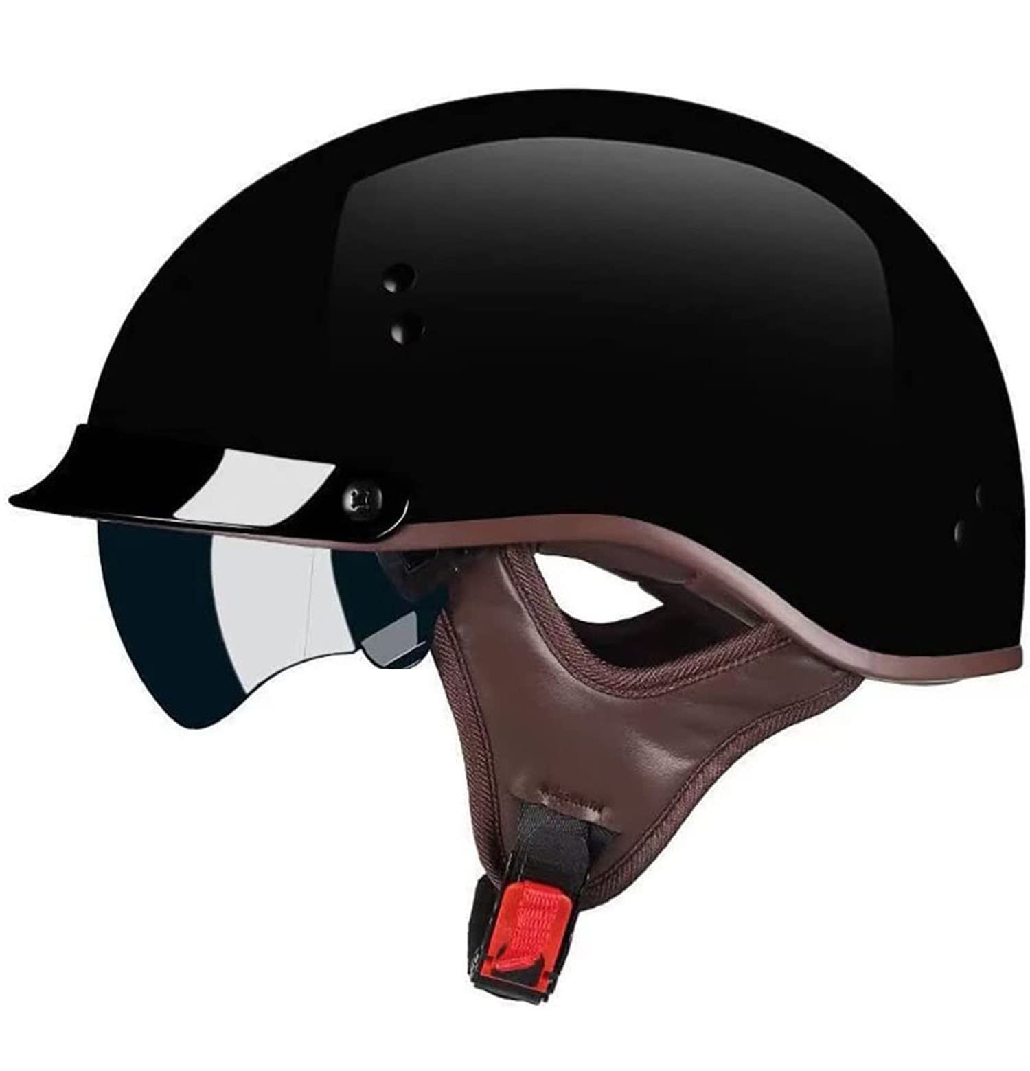 Halbschalenhelm Halbhelme Motorradhelm Mit ECE Genehmigt Brain-Cap Halbschale Roller-Helm Scooter-Helm Chopper Helm Jet-Helm Retro Helm Halbschale Retro FüR Erwachsene Herren Damen A,XXL von YMCXZDP