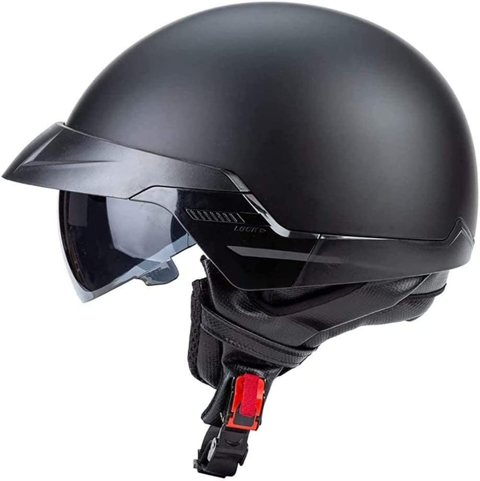 Halbschalenhelm mit ECE, Motorradhelm Jethelm Zum Halboffenen mit Sonnenblende, Scooter Motorrad Half Helm für Cruiser Chopper Biker Moped B,L von YMCXZDP