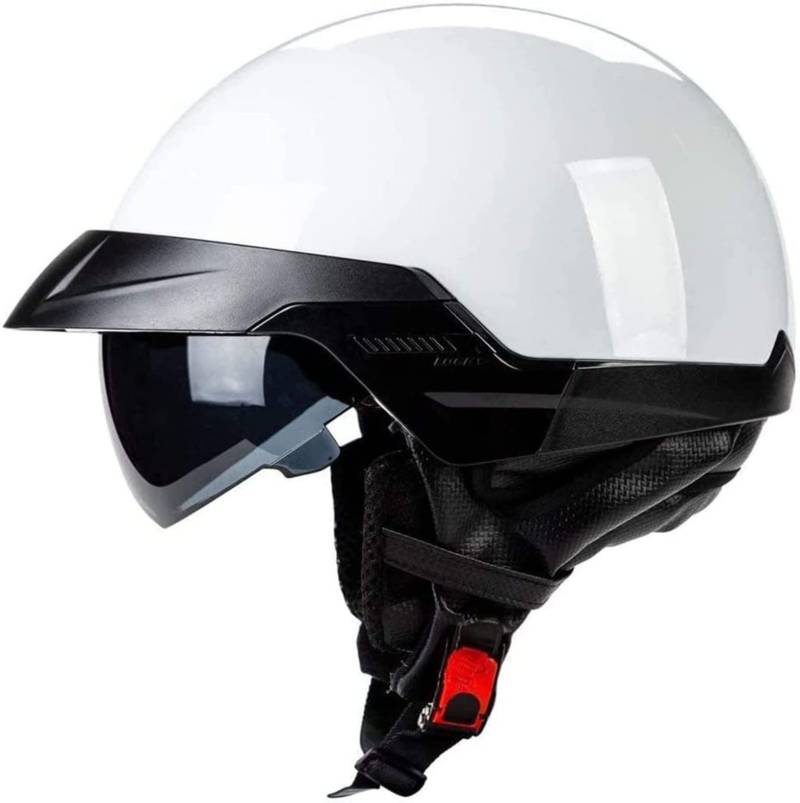 Halbschalenhelm mit ECE, Motorradhelm Jethelm Zum Halboffenen mit Sonnenblende, Scooter Motorrad Half Helm für Cruiser Chopper Biker Moped D,XL von YMCXZDP