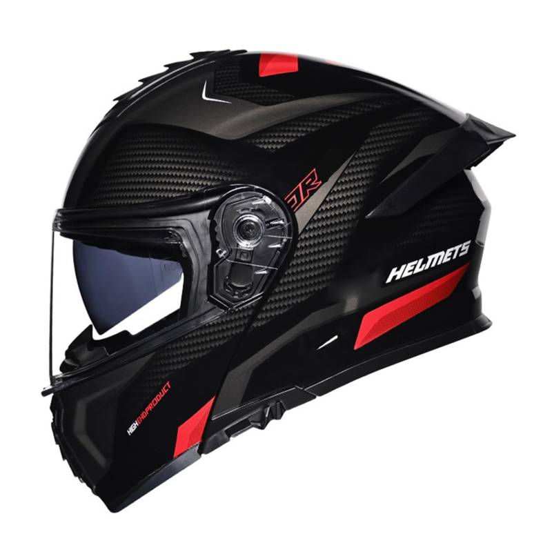 Klapphelm Flip up Motorradhelm Integralhelm Vollvisierhelm Herren Damen mit verstärktem Kinnschutz Chopper Moped Mofa Roller Modular Helm Motorrad mit ECE DOT Zertifizierungl 4,XL von YMCXZDP