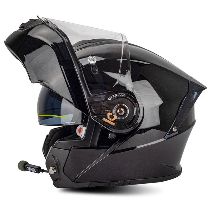 Klapphelm Motorradhelm Bluetooth Integralhelm DOT/ECE Zertifiziert Modularer Helm Fullface Helm Mit Eingebautem Mikrofon FüR Automatische Reaktion FüR Erwachsene Unisex 10,L von YMCXZDP