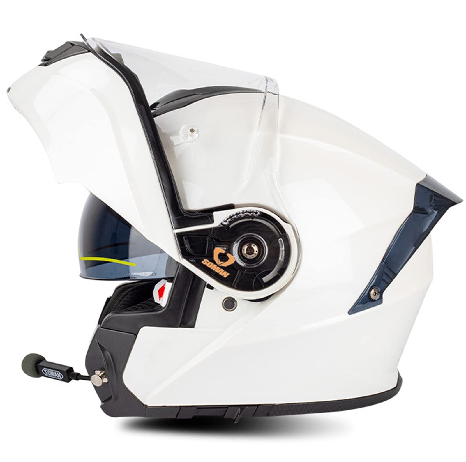 Klapphelm Motorradhelm Bluetooth Integralhelm DOT/ECE Zertifiziert Modularer Helm Fullface Helm Mit Eingebautem Mikrofon FüR Automatische Reaktion FüR Erwachsene Unisex 11,XL von YMCXZDP