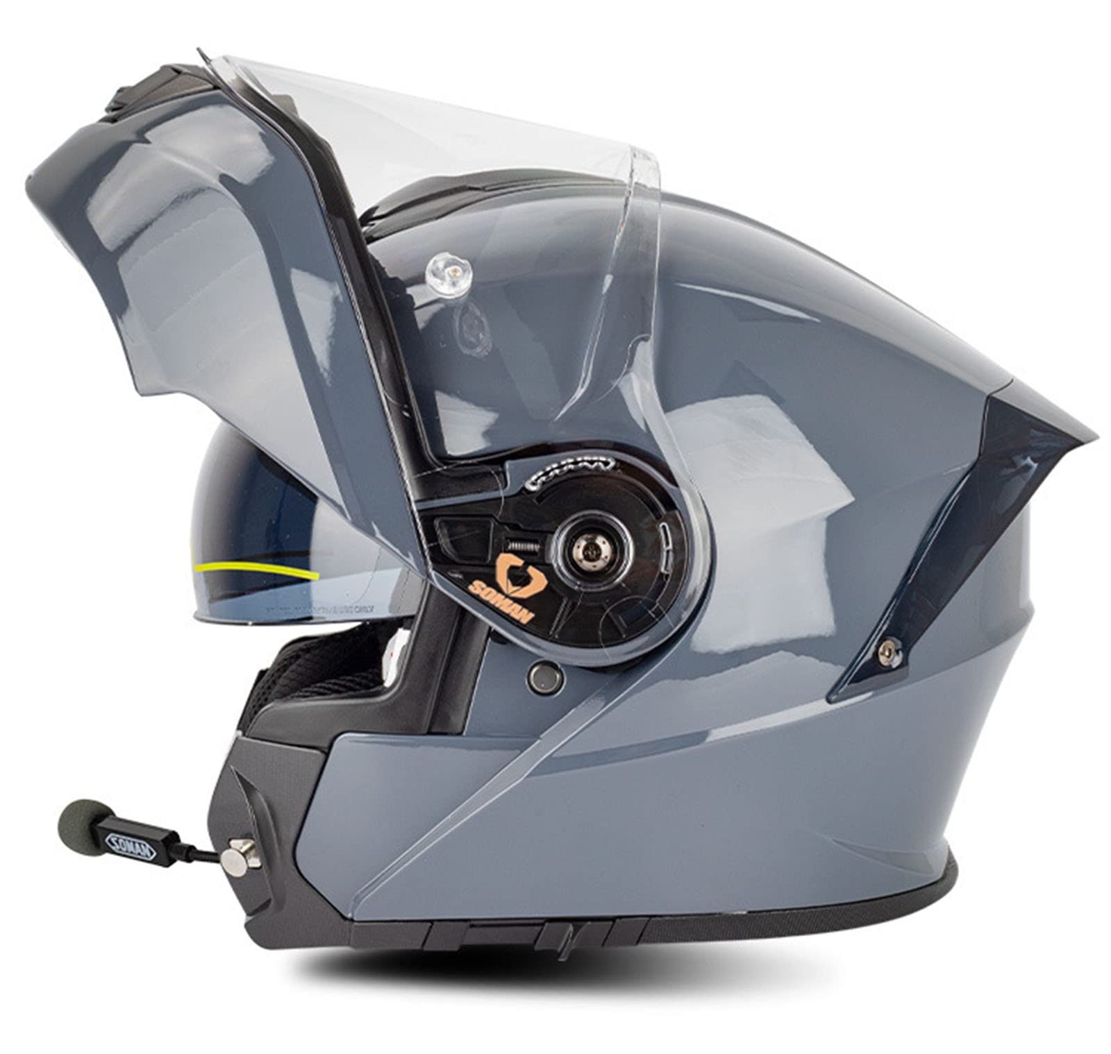 Klapphelm Motorradhelm Bluetooth Integralhelm DOT/ECE Zertifiziert Modularer Helm Fullface Helm Mit Eingebautem Mikrofon FüR Automatische Reaktion FüR Erwachsene Unisex 8,L von YMCXZDP