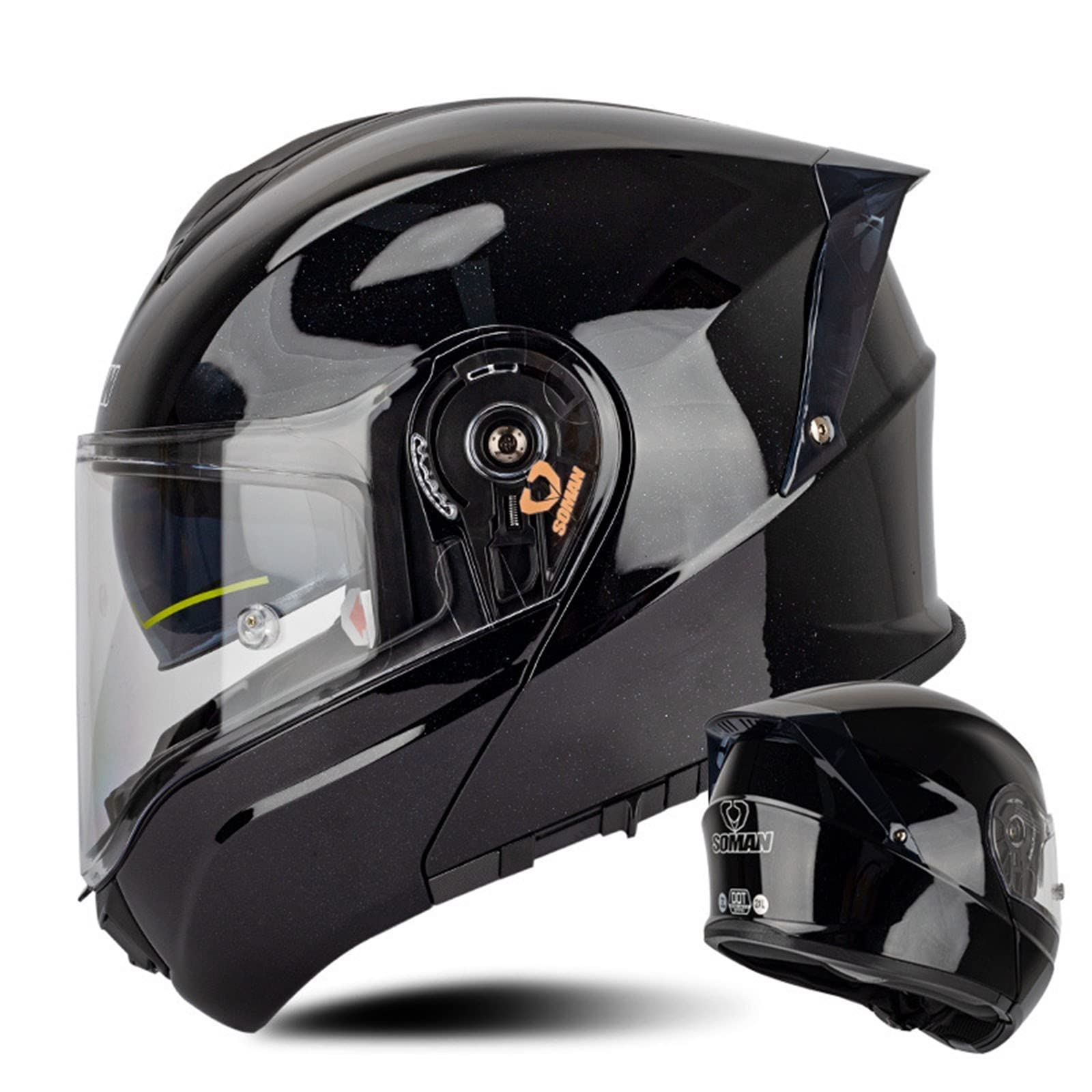 Klapphelm Motorradhelm Integralhelm Mit Doppelvisier DOT/ECE Genehmigt Motorrad Full Face Helm Vollvisierhelm Atmungsaktiv Und Komfortabel, Für Erwachsene, Frauen Und Männer 11,L von YMCXZDP