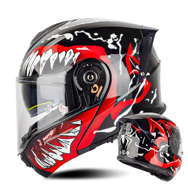 Klapphelm Motorradhelm Integralhelm Mit Doppelvisier DOT/ECE Genehmigt Motorrad Full Face Helm Vollvisierhelm Atmungsaktiv Und Komfortabel, Für Erwachsene, Frauen Und Männer 4,XXL von YMCXZDP