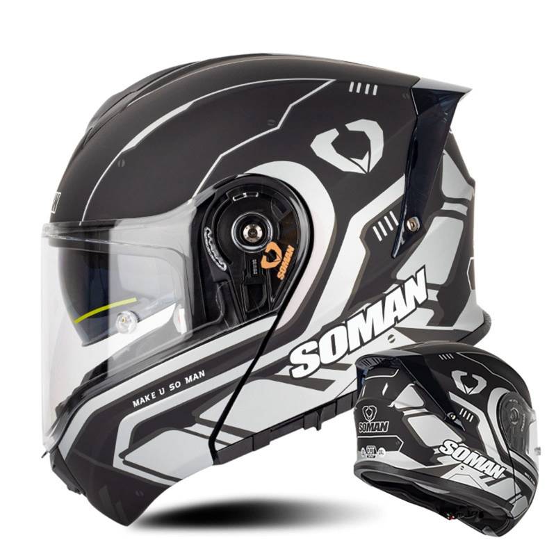 Klapphelm Motorradhelm Integralhelm Mit Doppelvisier DOT/ECE Genehmigt Motorrad Full Face Helm Vollvisierhelm Atmungsaktiv Und Komfortabel, Für Erwachsene, Frauen Und Männer 7,XXL von YMCXZDP