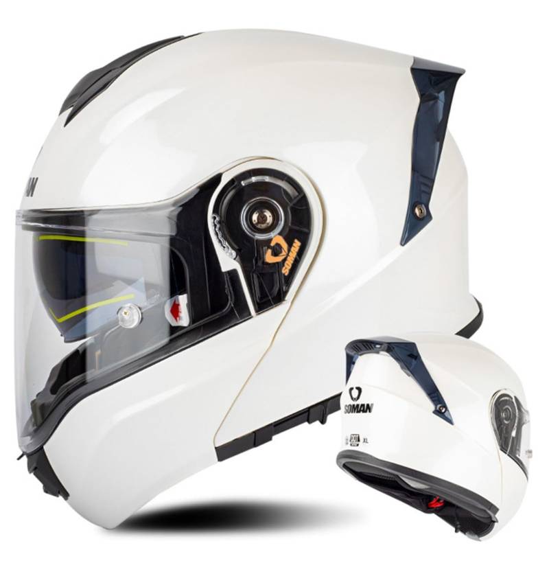 Klapphelm Motorradhelm Integralhelm Mit Doppelvisier DOT/ECE Genehmigt Motorrad Full Face Helm Vollvisierhelm Atmungsaktiv Und Komfortabel, Für Erwachsene, Frauen Und Männer 9,XXXL von YMCXZDP