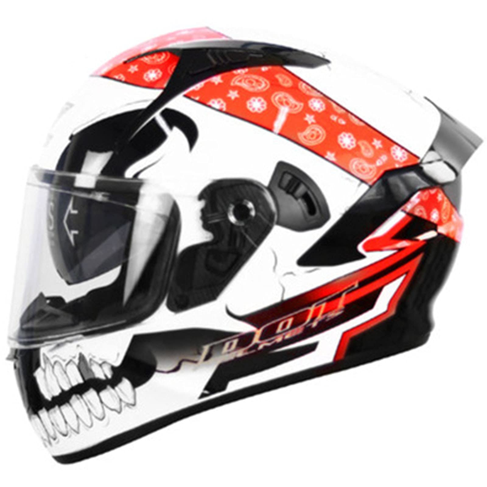 Motorrad-Helm Integrierter Integralhelm Mofa-Helm Scooter-Helm Sturzhelm Roller-Helm DOT/ECE Zertifizierter Motorradhelm Mit Doppelsonnenblende für Herren Und Damen M,XXXL von YMCXZDP