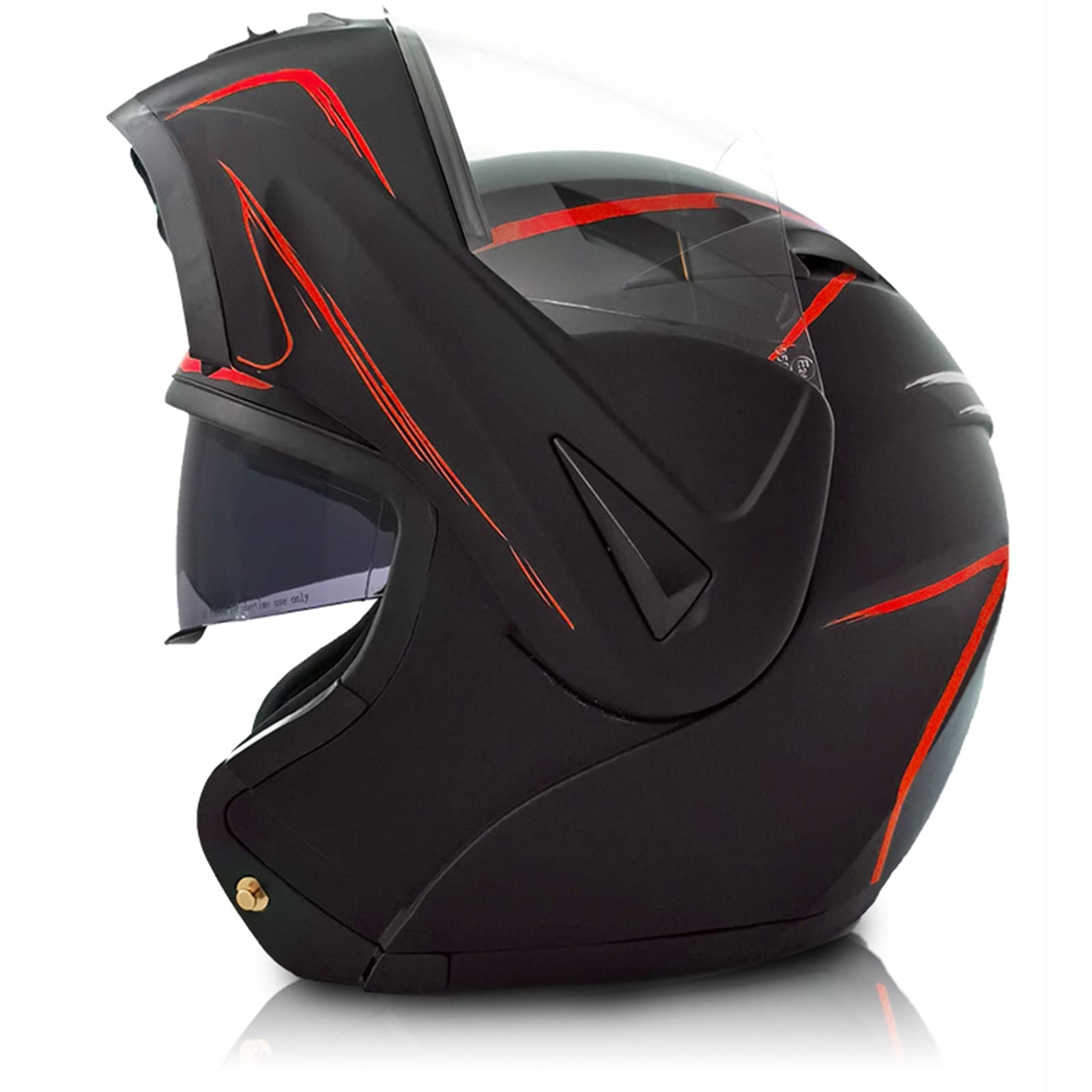 Motorrad Integrierter Helm Klapphelme DOT/ECE Genehmigt Motorrad Full Face Klapphelm Motorradhelm mit Anti-Fog-Doppelscheib Geeignet für Erwachsene Männer und Frauen Motorradhelm B,S von YMCXZDP