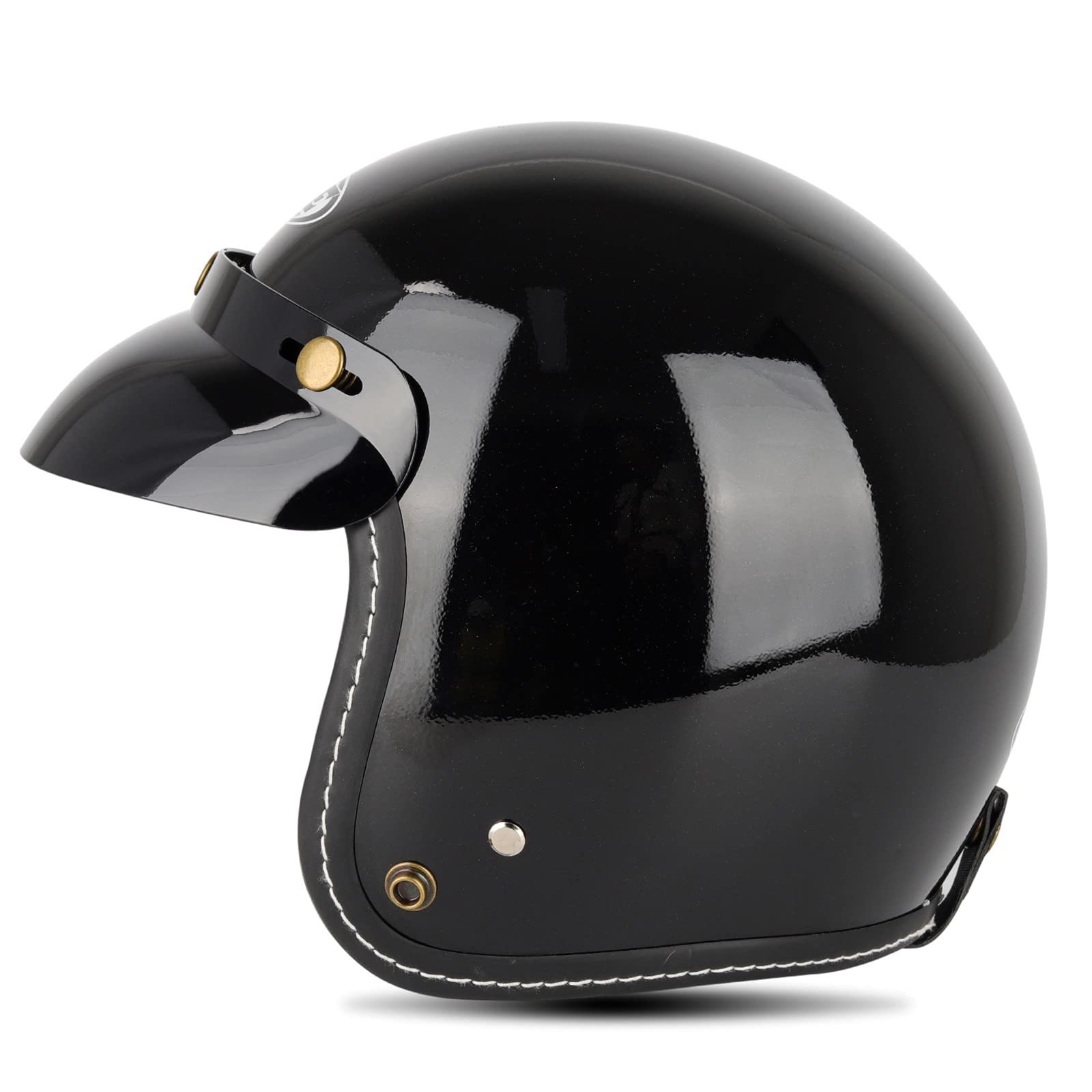 Motorrad Jet-Helm Roller-Helm ECE/DOT-Zertifizierung Scooter-Helm Mofa-Helm Retro Motorrad Half Helm für Cruiser Chopper Biker 8,L von YMCXZDP