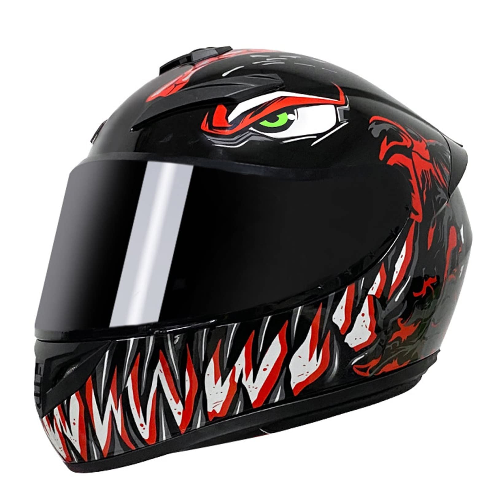 Motorradhelm Integralhelm Rollerhelm Fullface Helm Sturzhelm ECE Zertifiziert mit Schwarz Visier Sonnenblende für Damen Herren Erwachsene 12,L von YMCXZDP